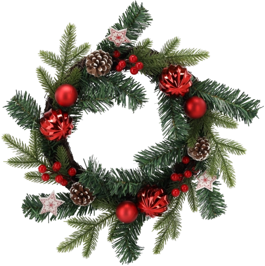 White and Red Christmas Wreath 40 cm