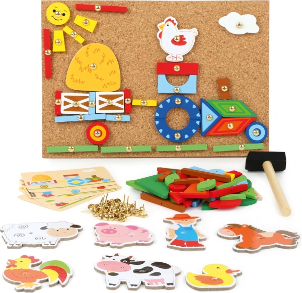 Hamerspel Op de boerderij – creatieve kurkmozaïek voor kinderen