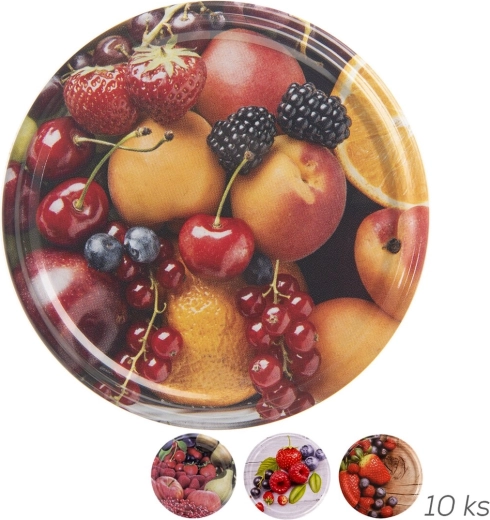 Metal Twist-Off TO 82 canning lids with fruit design - 10 pcs