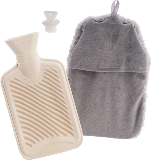 Rubberen fles die de warmte goed vasthoudt
