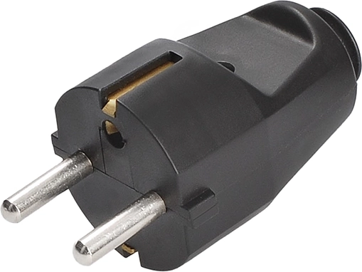 Solight gerader Stecker IP20 schwarz - 1 Stück