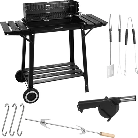 Drehspieß mit Gabel für saftiges Fleisch