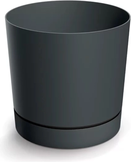 Planter with Saucer TUBO P 47 cm dark grey