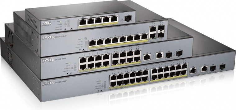 Verwaltbarer Zyxel 24‑Port PoE LR Switch 375W
