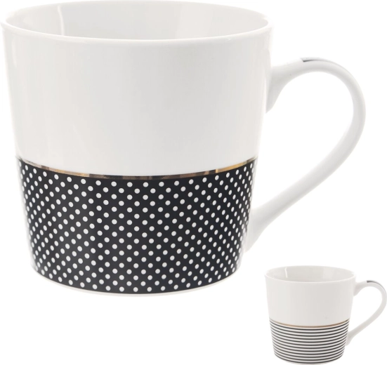 Porcelain mug with gold trim 0.43 l, assorted