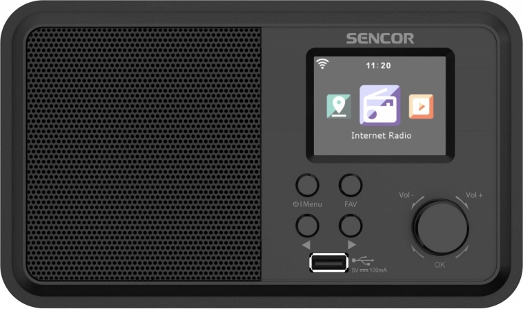 Radio Internet Sencor avec puissance de 4 W et Wi‑Fi