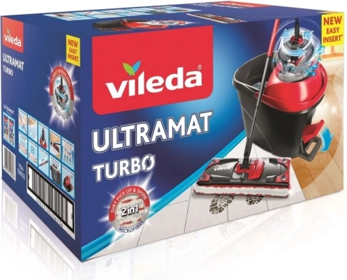 VILEDA Ultramat Turbo – serpillière plate avec essoreur à pédale