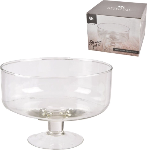 Decorative clear glass vase 19 × 19 × 14 cm
