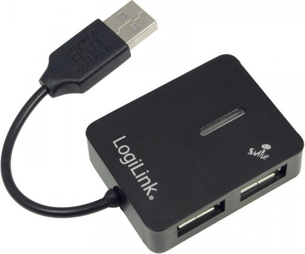 LogiLink USB-Hub 4‑Port USB 2.0 schwarz