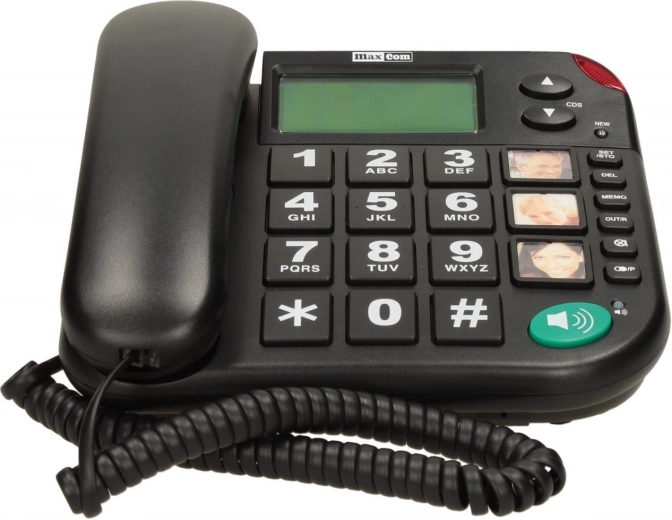 Maxcom KXT 480 BB black corded phone with large buttons