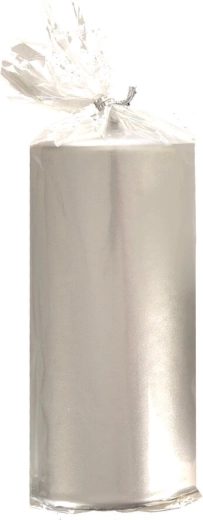Zilveren metallic stompkaars 7 × 14 cm