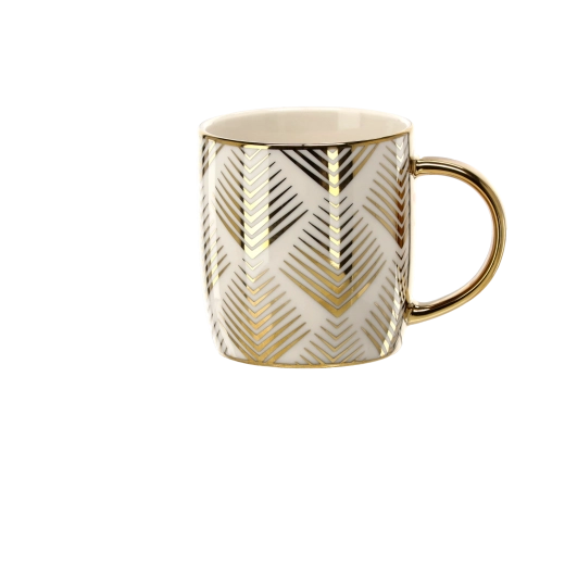 Détails dorés luxueux et motif chevron