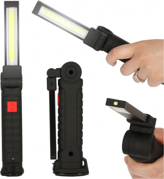 USB work LED flashlight with magnet and rechargeable battery