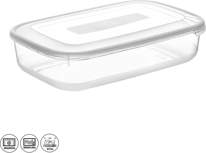 Plastic bewaardoos voor voedsel rechthoekig 0,85 l