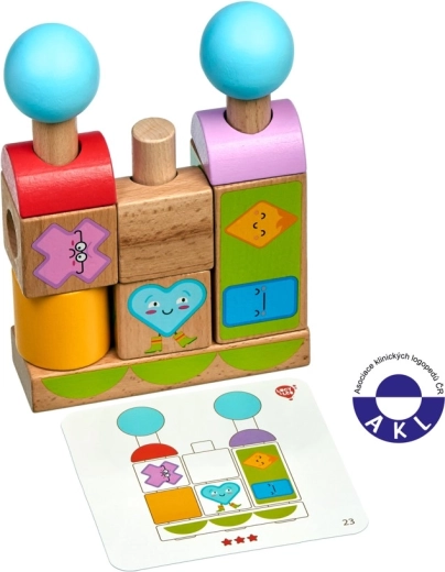 Lucy & Leo vormen en emoties – houten puzzel met voorbeeldkaarten