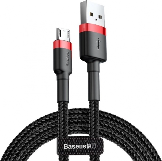 Baseus Cafule Kabel USB-A auf Micro USB 1 m, 2,4 A, rot‑schwarz