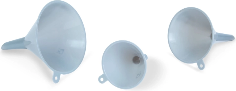 Set d'entonnoirs en plastique, 3 pièces