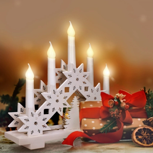 5× LED in warm wit voor een authentieke kaarsensfeer