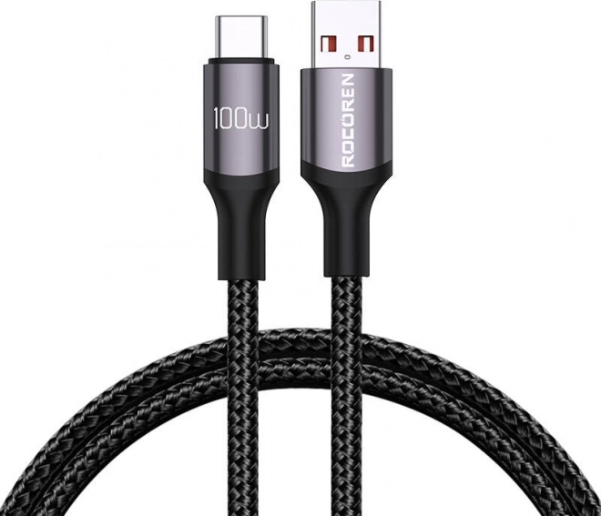 Fast-charging cable Rocoren USB-A to USB-C Retro Series 2m gray