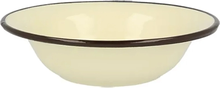 Geëmailleerde kom Silesia Rybnik 0,55 l, diameter 18 cm, crème