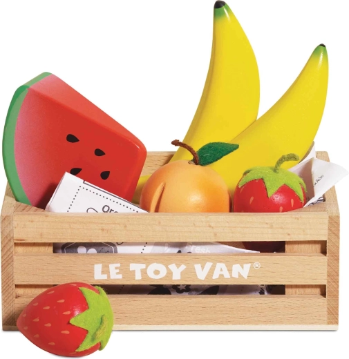 Fruits en bois dans une cagette Le Toy Van