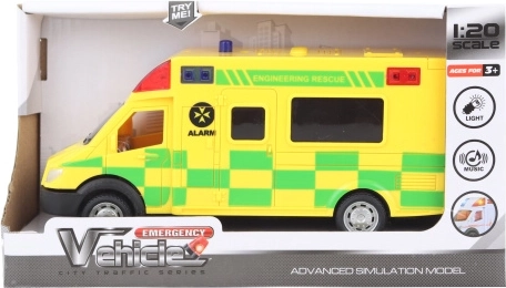 Yellow Ambulance Car on Battery