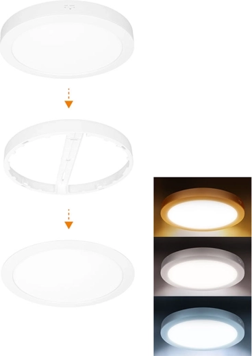 Solight led mini paneel voor de badkamer 2-in-1 3CCT 24 W IP54 wit rond