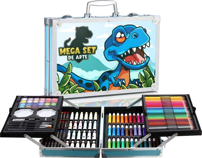 Renew Force kinderknutselset met dinosaurusmotief 145 delen in koffertje