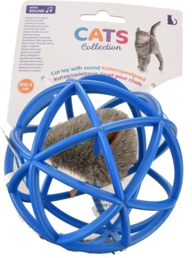 Cat toy: ball with mouse, 11 cm