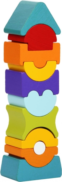 CUBIKA Wooden Balancing Tower – 11-piece Stacking Toy
