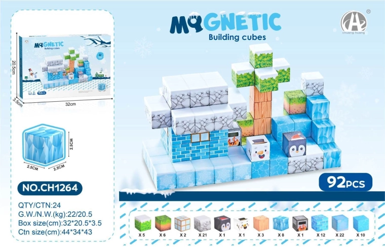 3D Magnetic Blocks for Kids 92 pcs