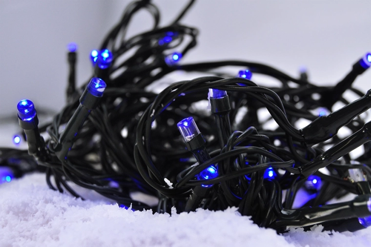 Solight LED-kerstlichtsnoer 3 m, 20 LED, blauw licht, groene kabel