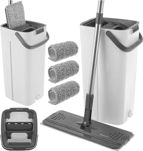 Hands-free wringing and 3 quick-drying pads