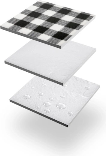 Dreilagige Konstruktion mit Feuchtigkeitsschutz