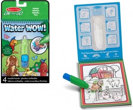 Magic Water Painting Animals Coloring Book with Water Brush