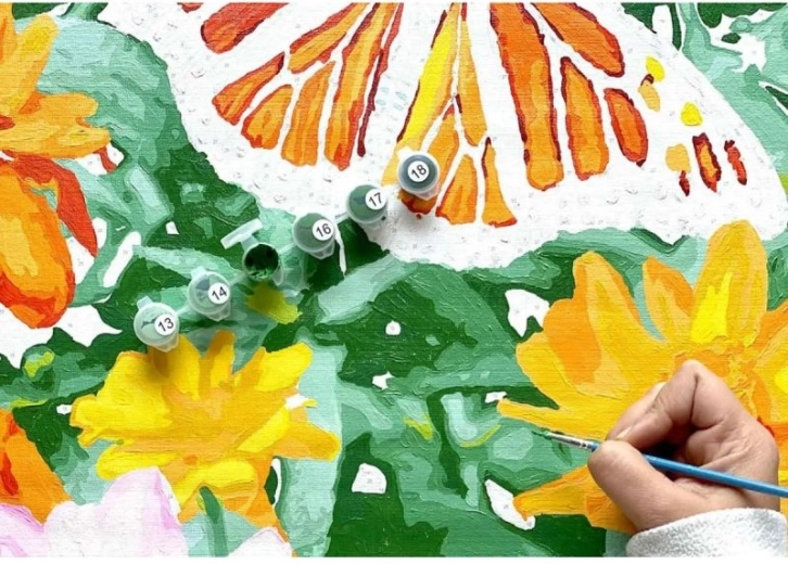 Acrylverf met nummeraanduiding