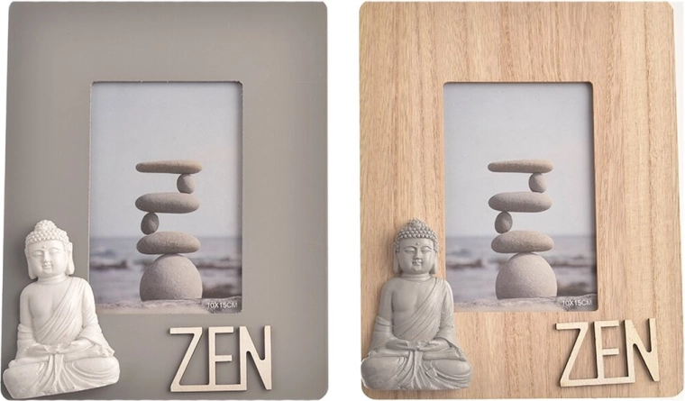 Wooden photo frame with Buddha motif 20 × 20 cm