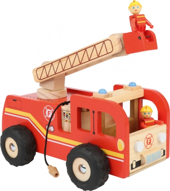 Wooden Fire Truck SMALL FOOT with Rotating Ladder and Figures