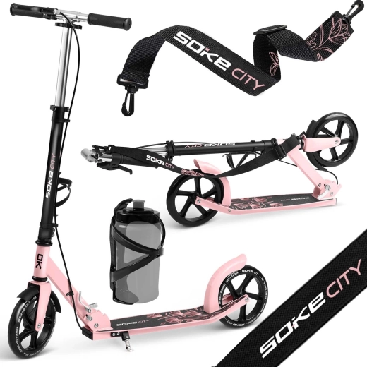 Trottinette Soke City noir et rose
