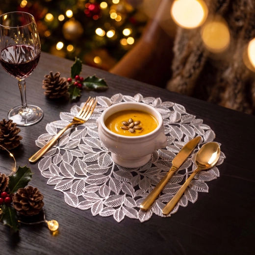 Gouden ronde placemat met metallic effect, 38 cm