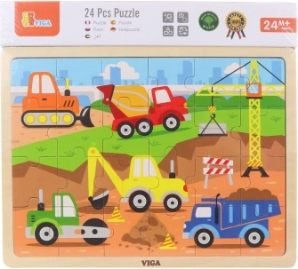 Holzpuzzle Baumaschinen 24 Teile VIGA