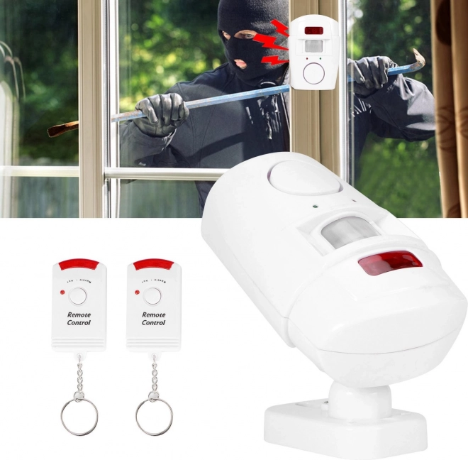 wireless alarm with PIR motion detector and 2 remote controls 105 dB