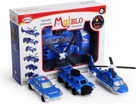 MalBlo magnetic police vehicles – creative building set for kids