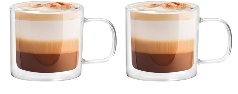 Set of 2 double-wall thermal mugs, 215 ml