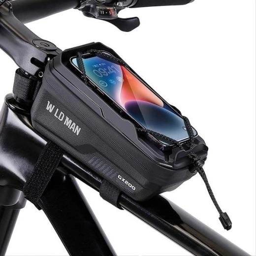 Wildman top tube bike bag with phone case GX200 black