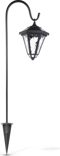 Solarlantaarn op prikstok 80 cm, zwart, met koud wit licht