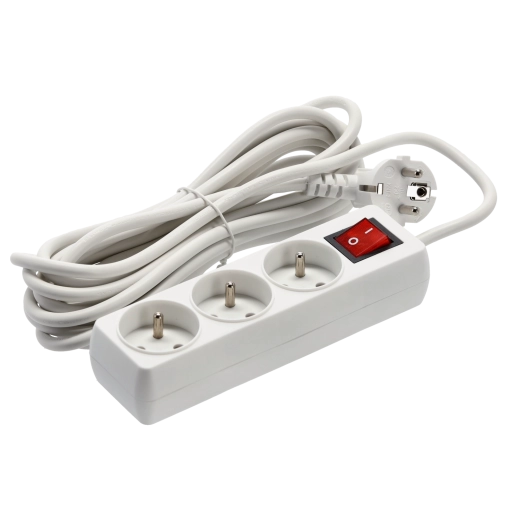 Three grounded Schuko outlets