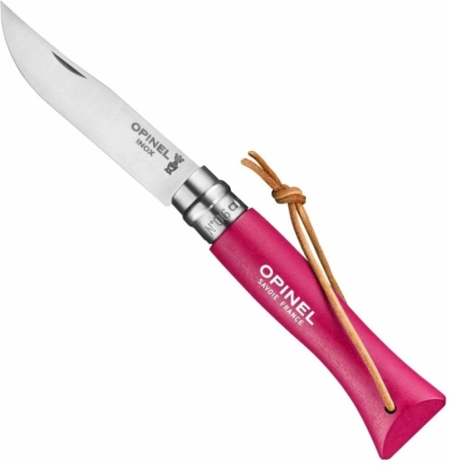 Opinel N°06 Trekking Raspberry zakmes, roze beukenhout