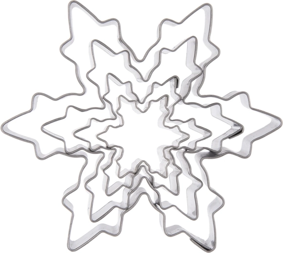 Stainless Steel Snowflake Cookie Cutters, Set of 4