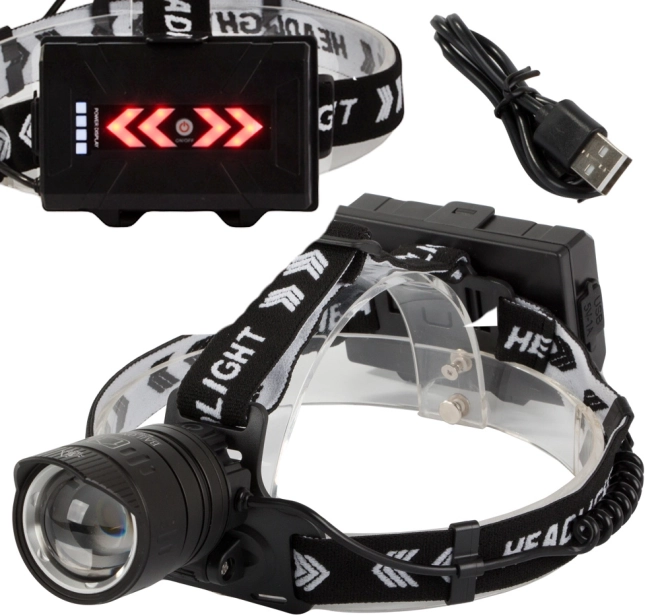 Bailong Stirnlampe Cree LED mit Powerbank-Funktion und Zoom